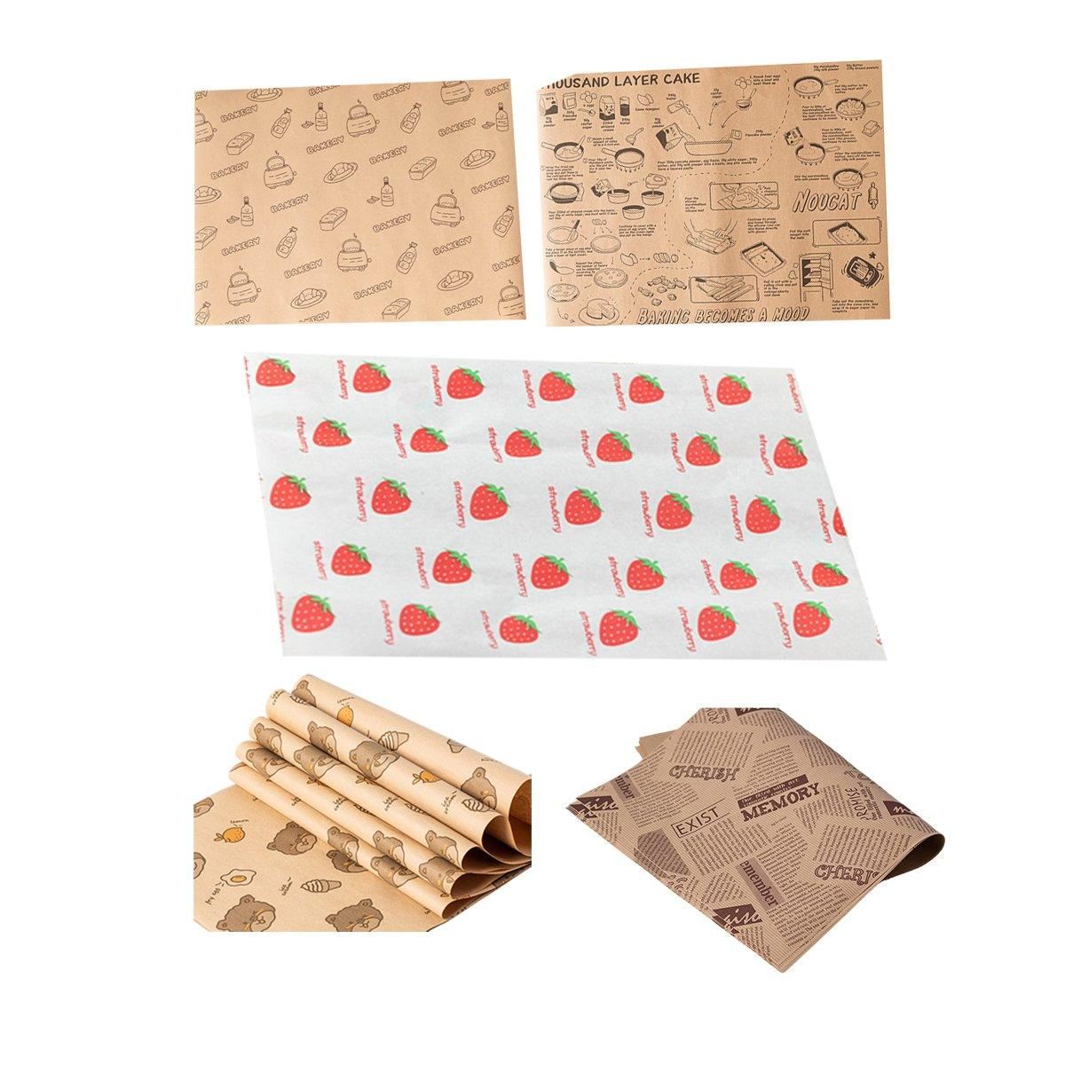 Grease-Proof Coated Sandwich Wrapping Papers 100PCS