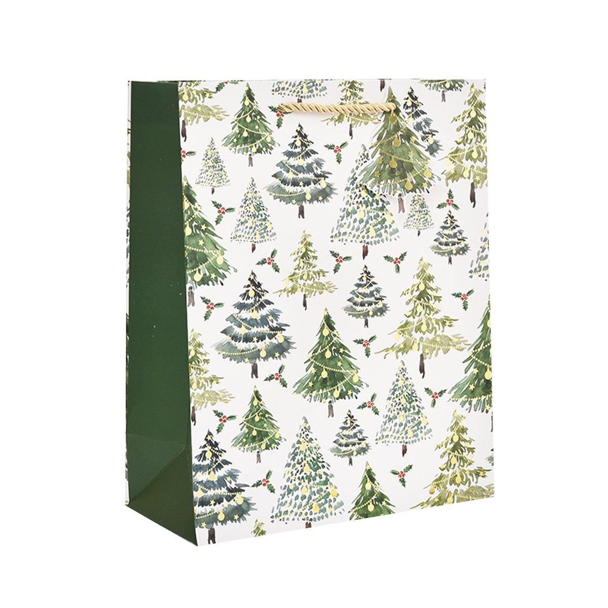 12PCS Christmas Paper Gift Bags Set Xmas Tote