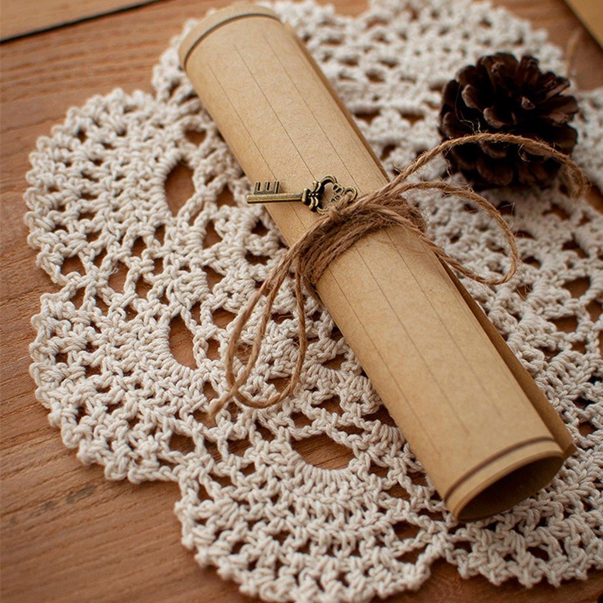 Cowhide Letter Paper Envelope Stationery Writing 5Set