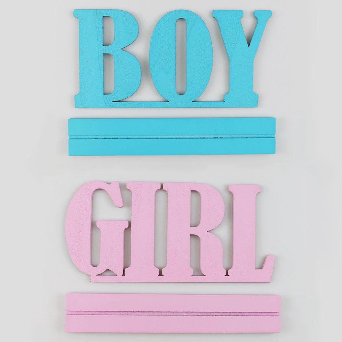 Wooden Party Decorations Blue/Pink 2PCS
