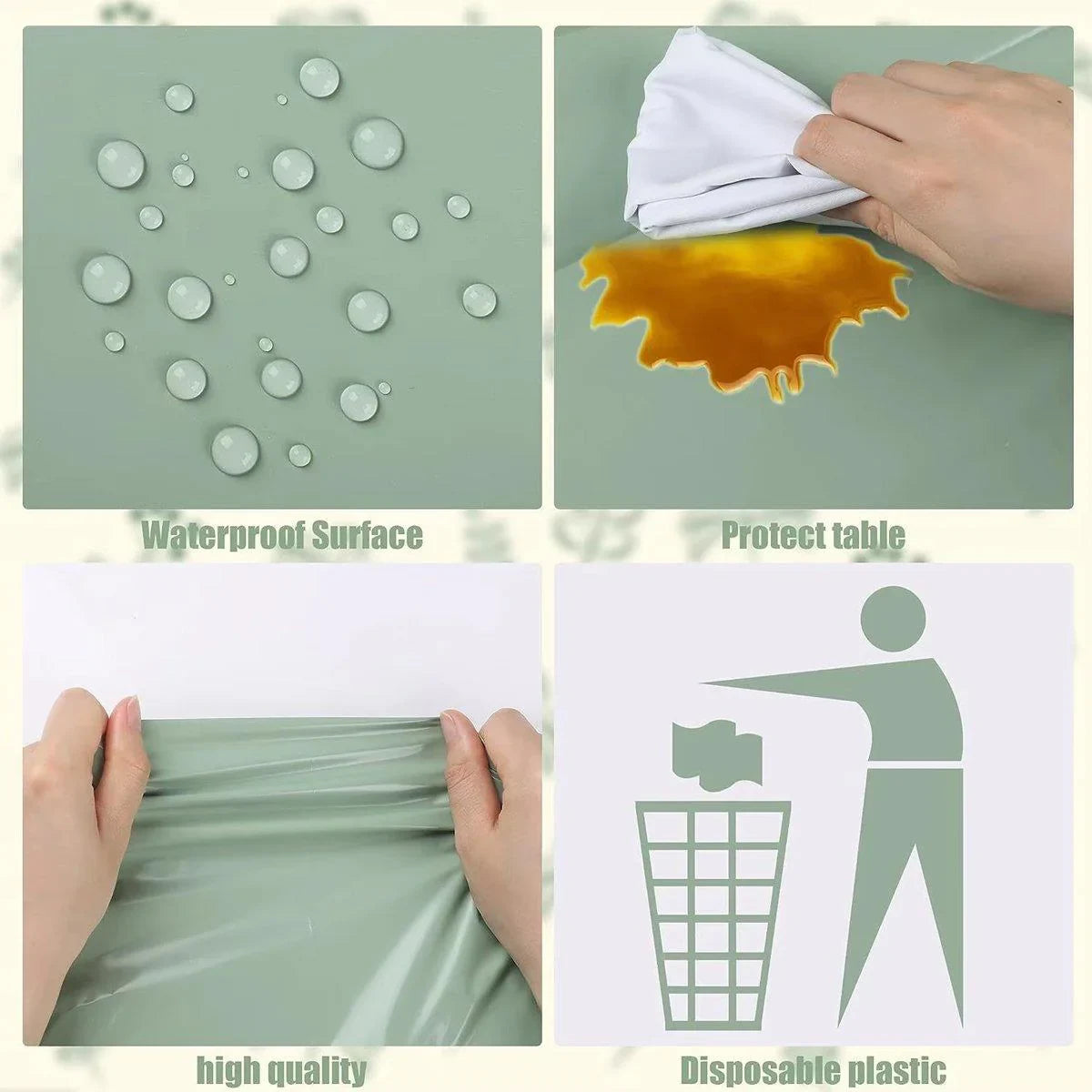 Disposable Tablecloths Green 6PCS