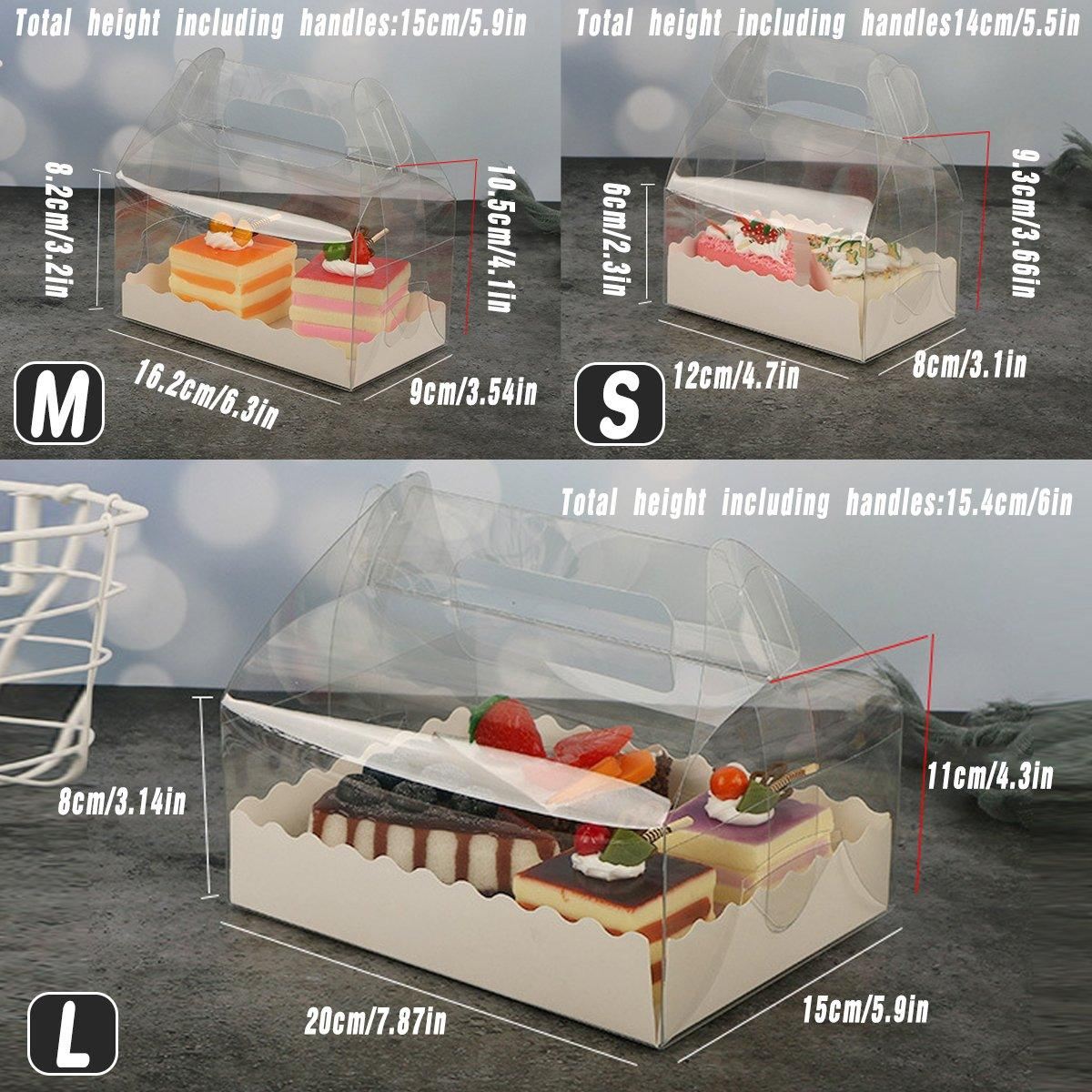 Portable Clear Pastry Boxes for Desserts 25PCS