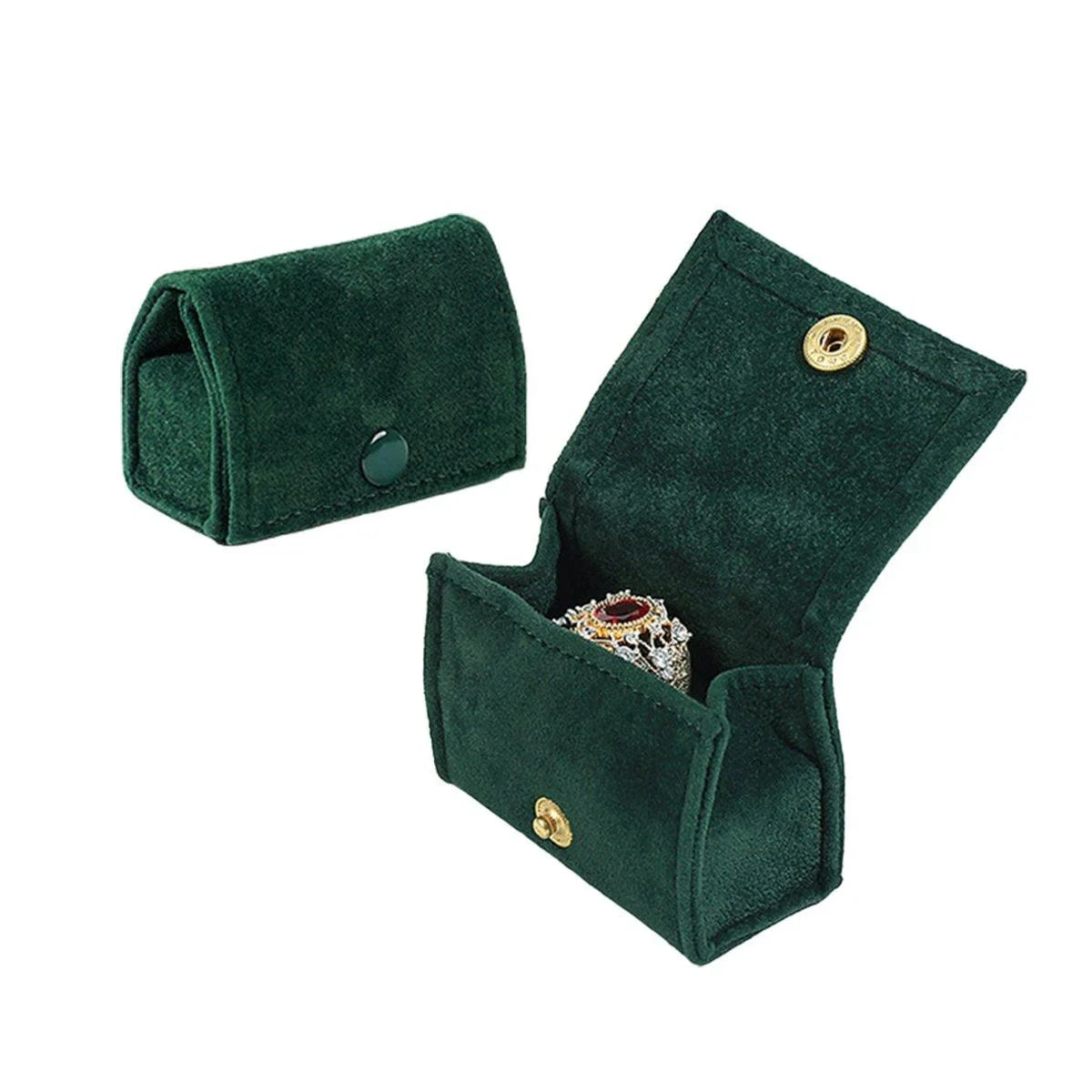 Premium Fabric Mini Rings and Earrings Jewelry Boxes 5PCS