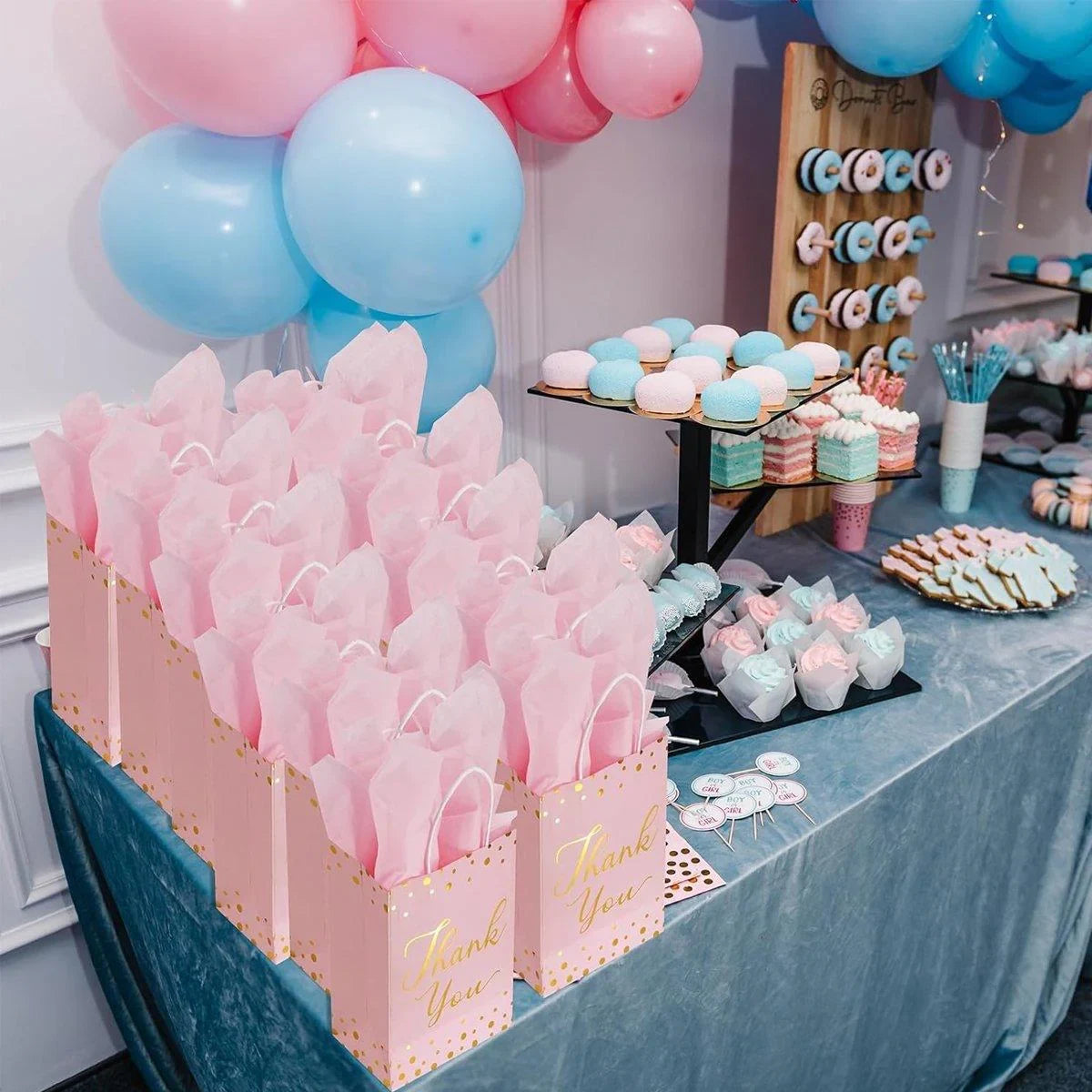 25PCS Reusable Kraft Paper Gift Favour Tote Bags