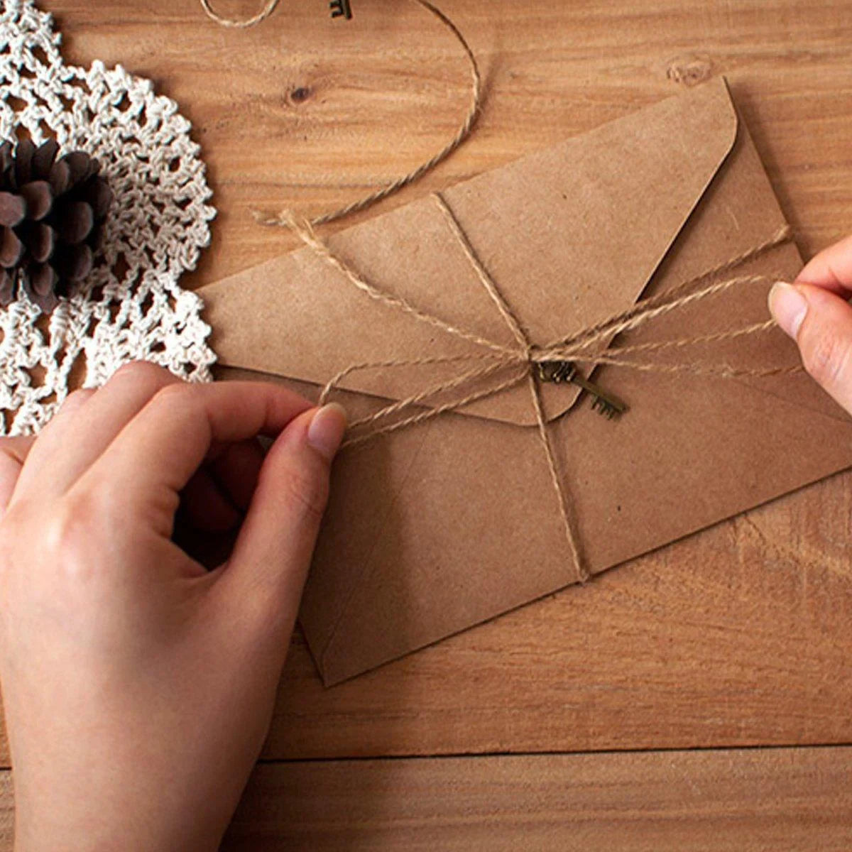 Cowhide Letter Paper Envelope Stationery Writing 5Set