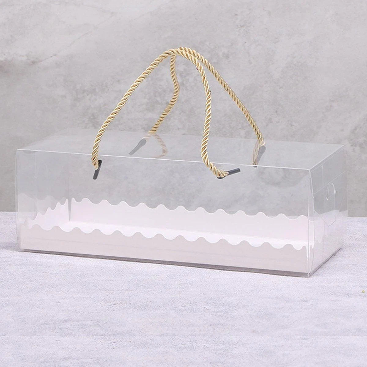 Transparent Plastic Cake Roll Packing Boxes 25PCS