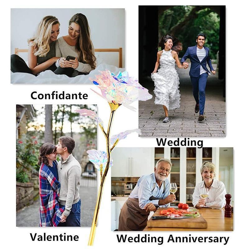 5PCS Luminous Rose Galaxy Crystal Flower