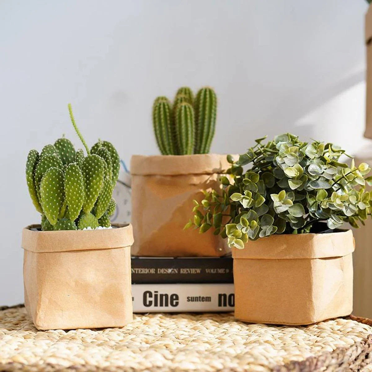 3PCS Washable Kraft Paper Storage Bag Kitchen Organizer