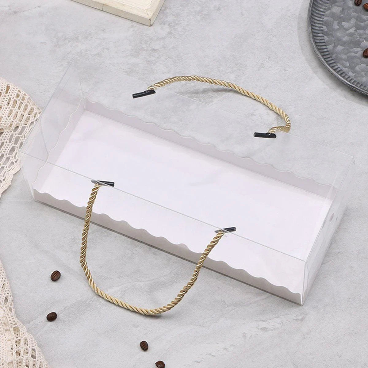 Transparent Plastic Cake Roll Packing Boxes 25PCS