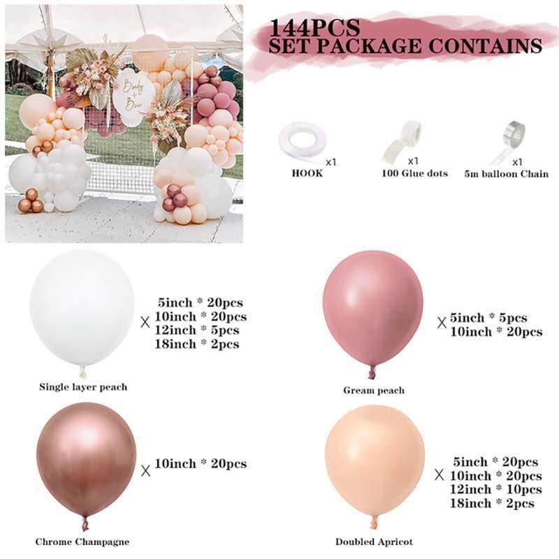 Pink Balloon Arch Kit Set Party Decor 108-158PCS