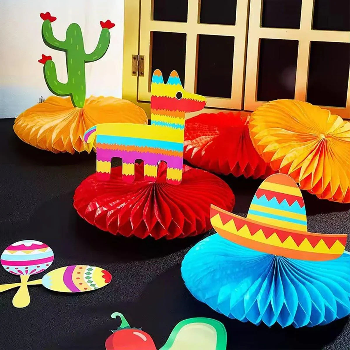 3 Set Honeycomb Tissue Paper Ball Bottom Party Decoration