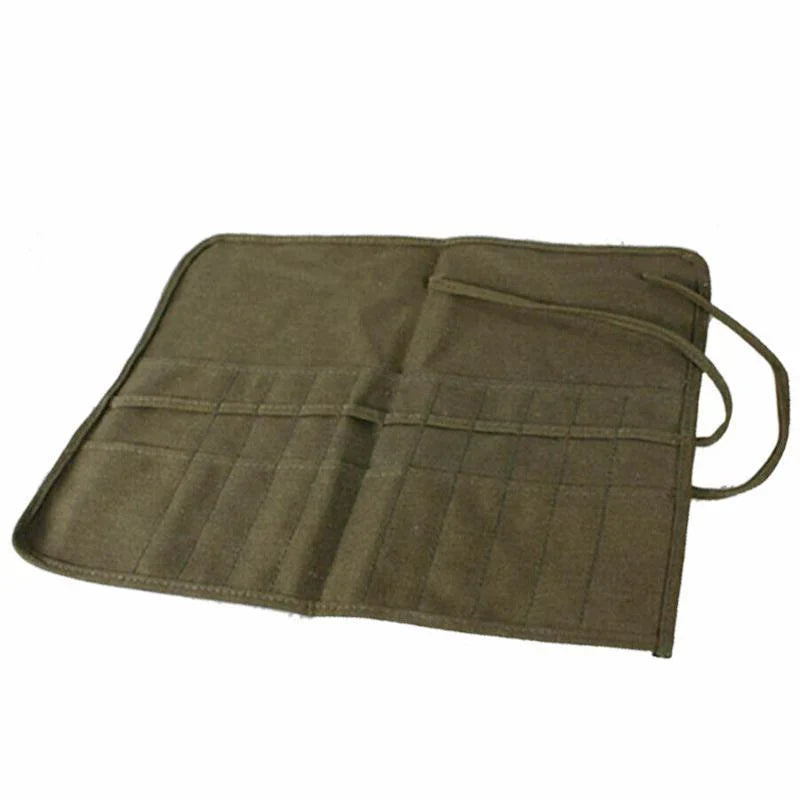 Roll Up Paint Brush Canvas Bag Green 1PCS