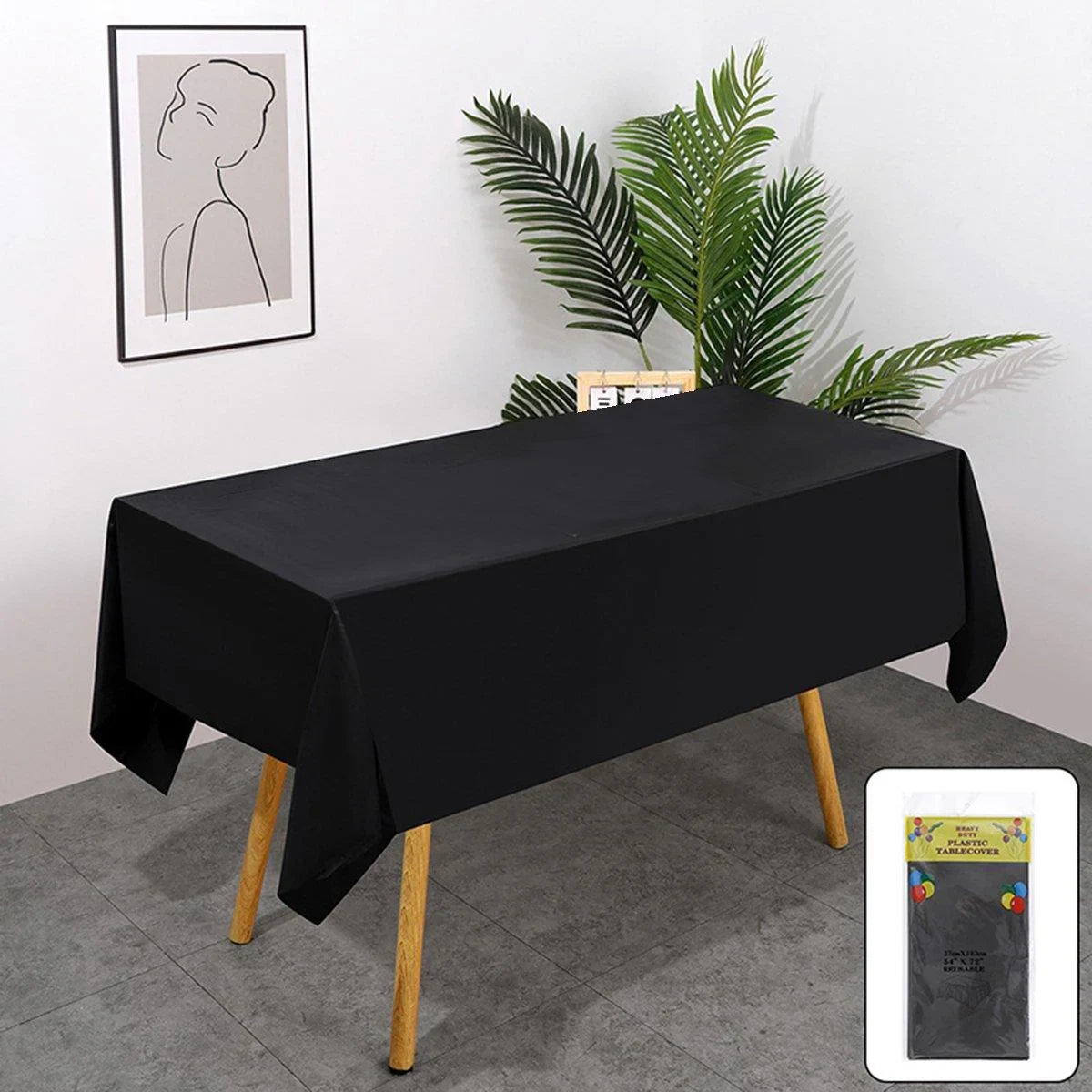 Disposable PEVA Tablecloth Solid Color 10PCS