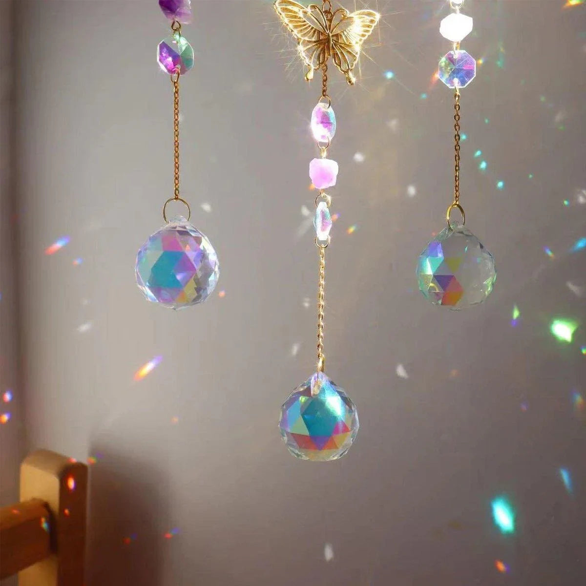 Moon Butterfly Flower Wind Chimes Garden Pendant 2Styles 1PC