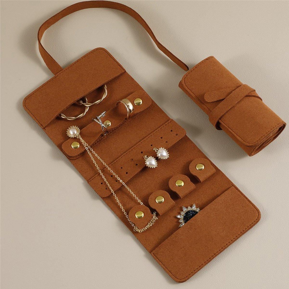 Travel Portable Jewelry Organizer Pouch 9Colours 1PC