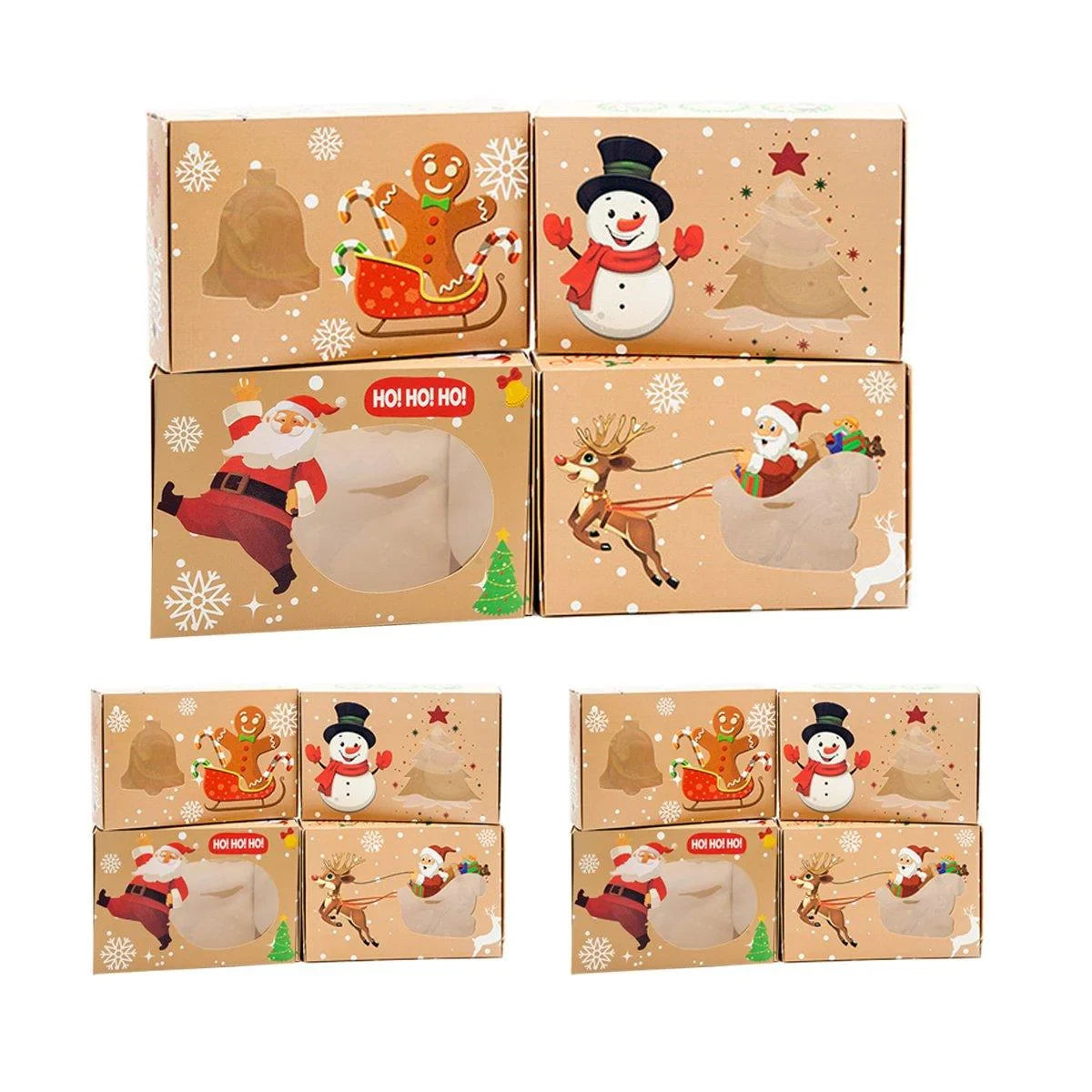 Christmas Candy Boxes with Window 12PCS