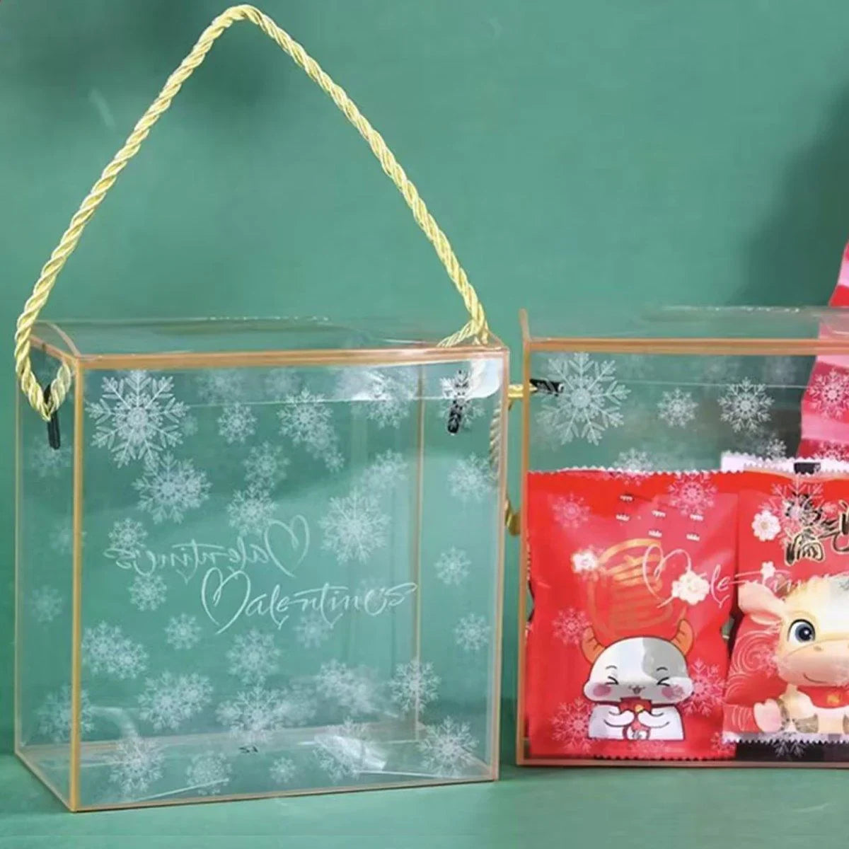 PET Plastic Candy Boxes with Handles Clear Display 20PCS