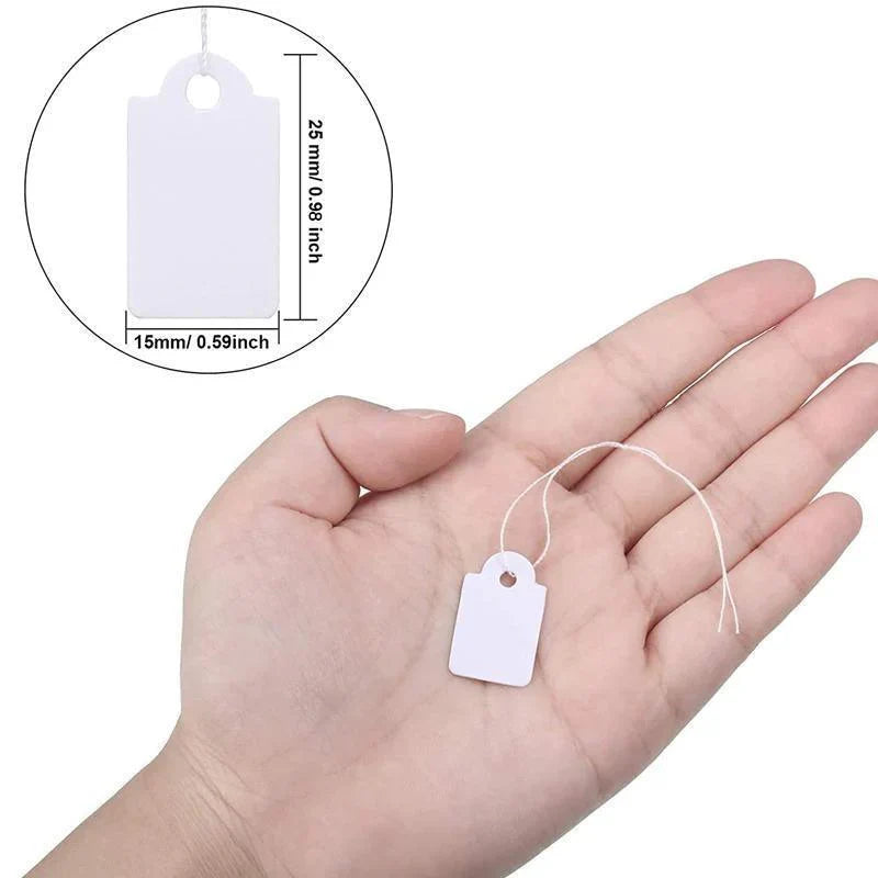 White Strung Tags 500PCS