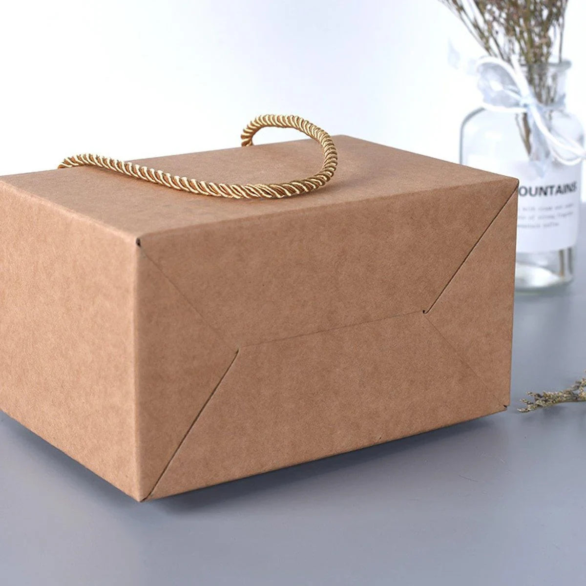 20PCS Kraft Paper Cookie Boxes Bakery Packaging Brown Biscuit Gift Treat Boxes