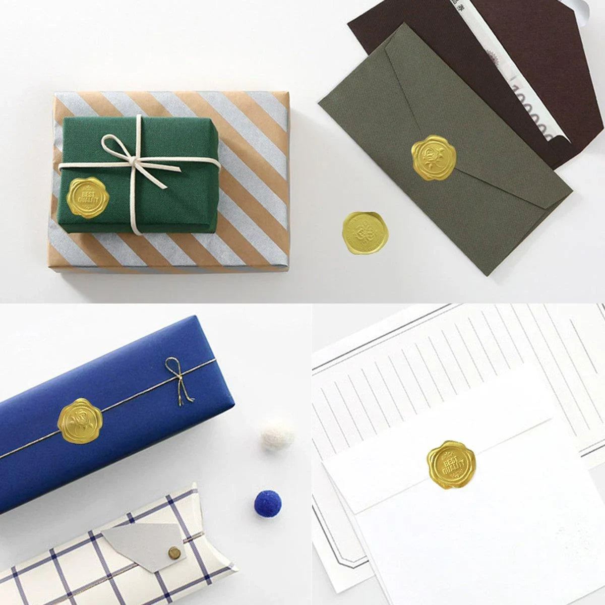 Self-Adhesive Golden Stickers for Packaging 400PCS