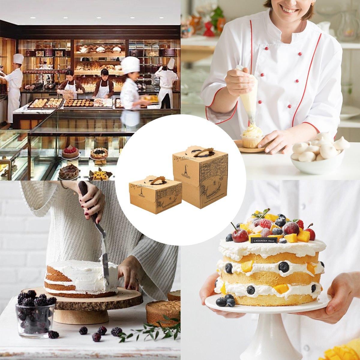 European Style Kraft Paper Cake Boxes 10PCS