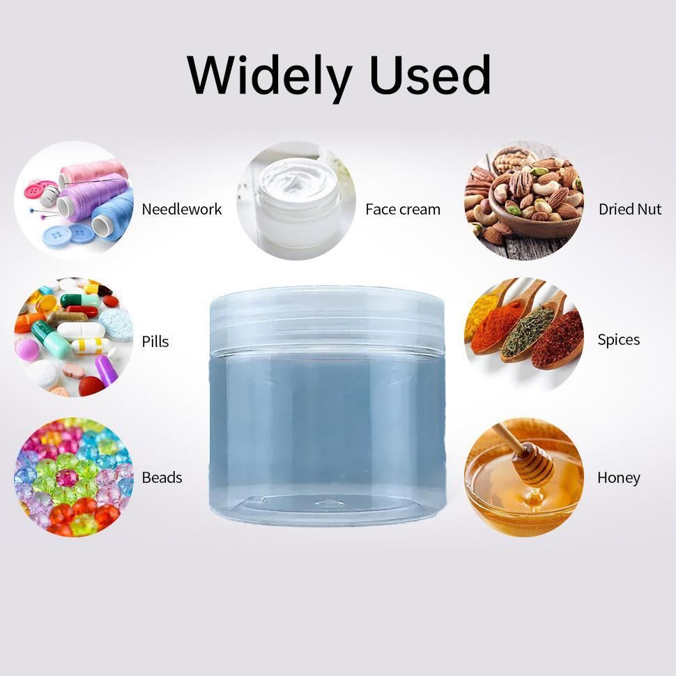 Eco-Friendly PET Clear Plastic Jars for Skincare 10pcs