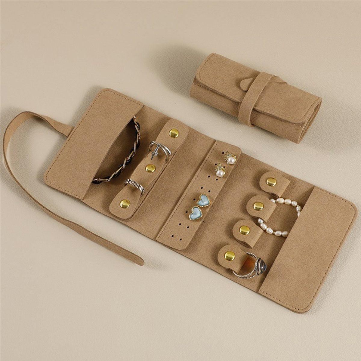 Travel Portable Jewelry Organizer Pouch 9Colours 1PC
