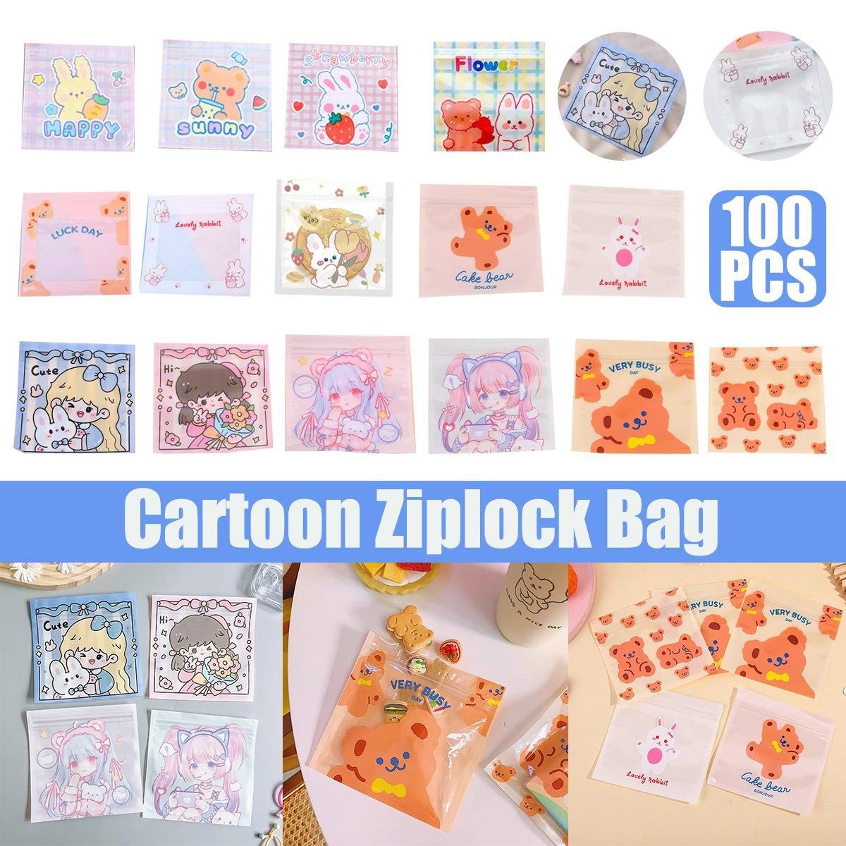 These cute cartoon Ziplock bags are perfect for keeping your snacks, candies, and cookies fresh and secure.