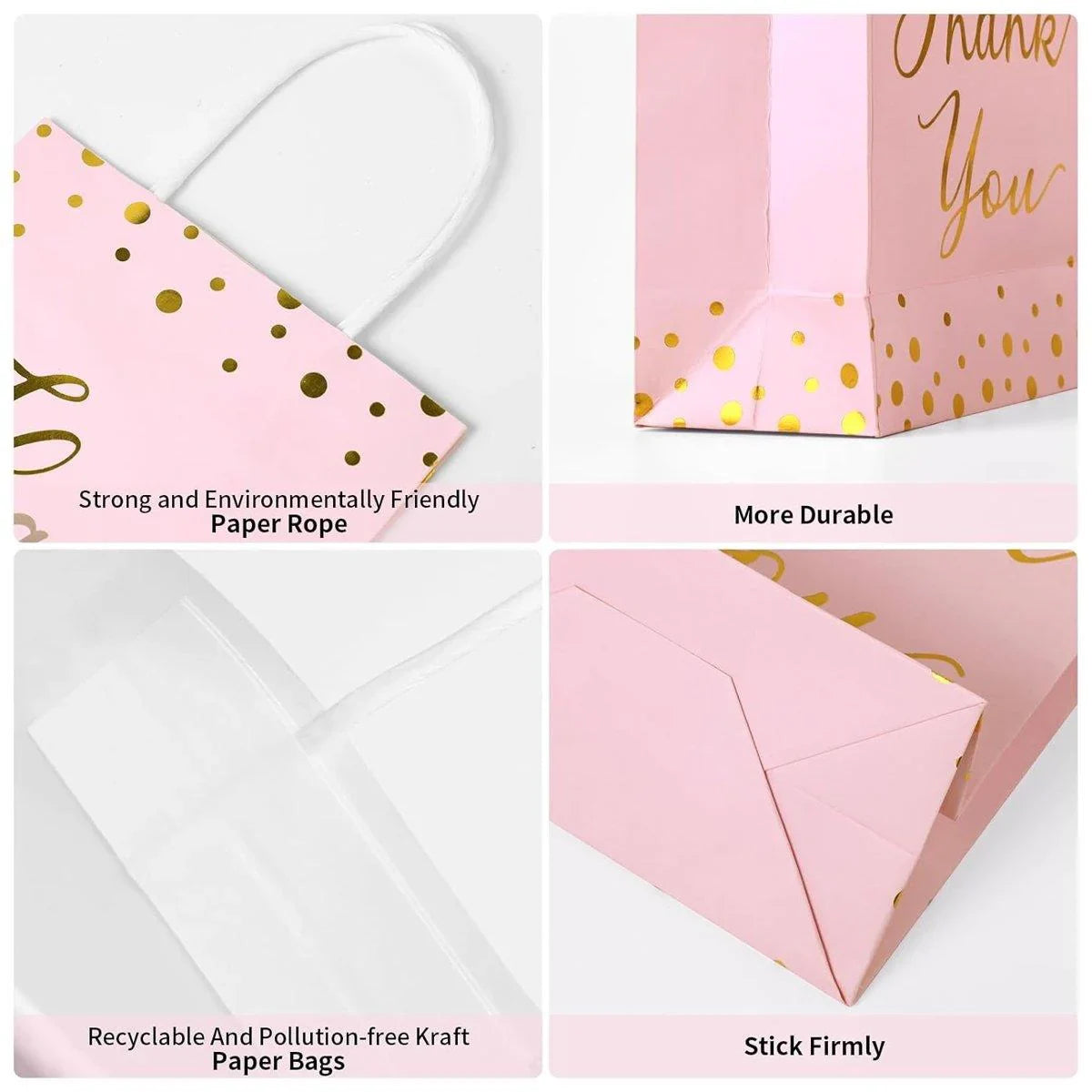 25PCS Reusable Kraft Paper Gift Favour Tote Bags