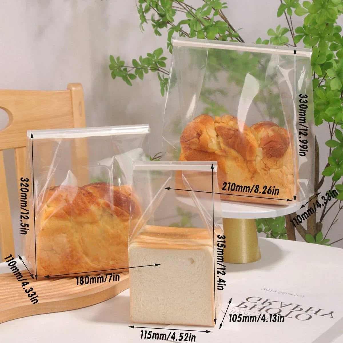 50PCS Resealable Clear Food Storage Bags