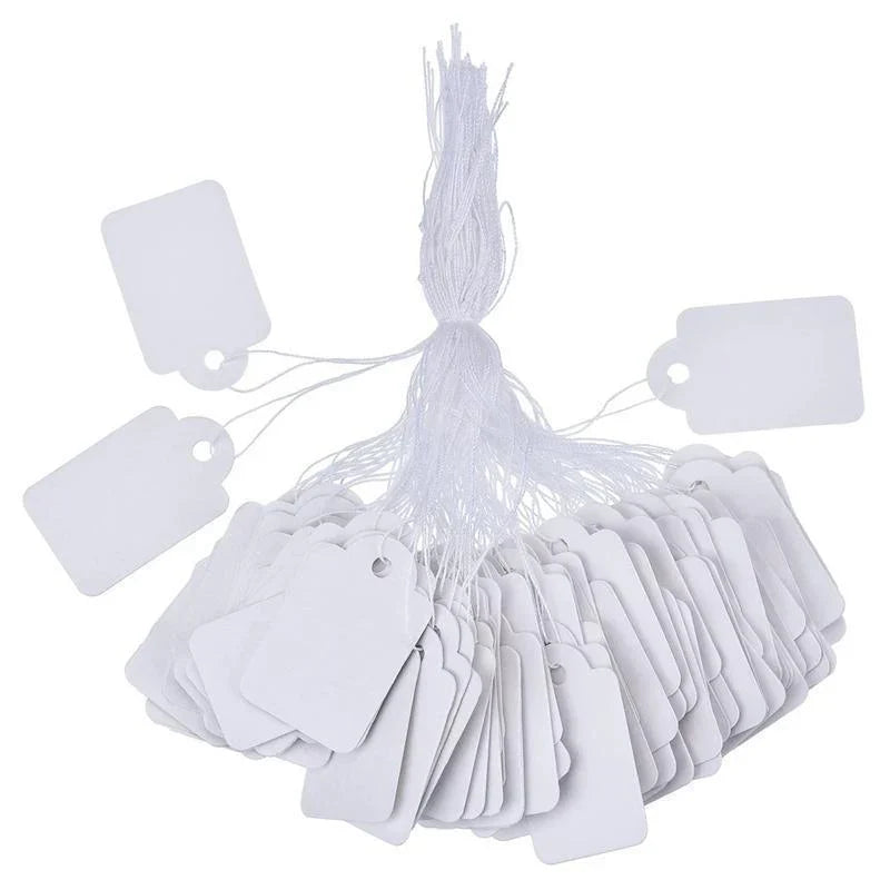 White Strung Tags 500PCS