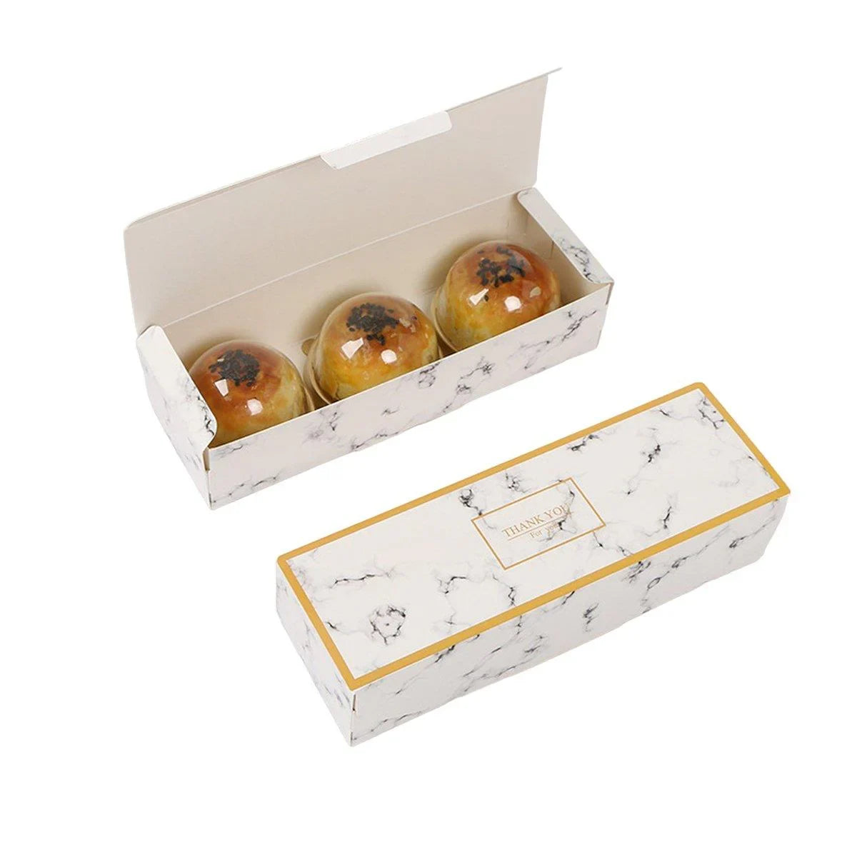 Long Strip Pastry Boxes Food-Grade Cardboard 25PCS