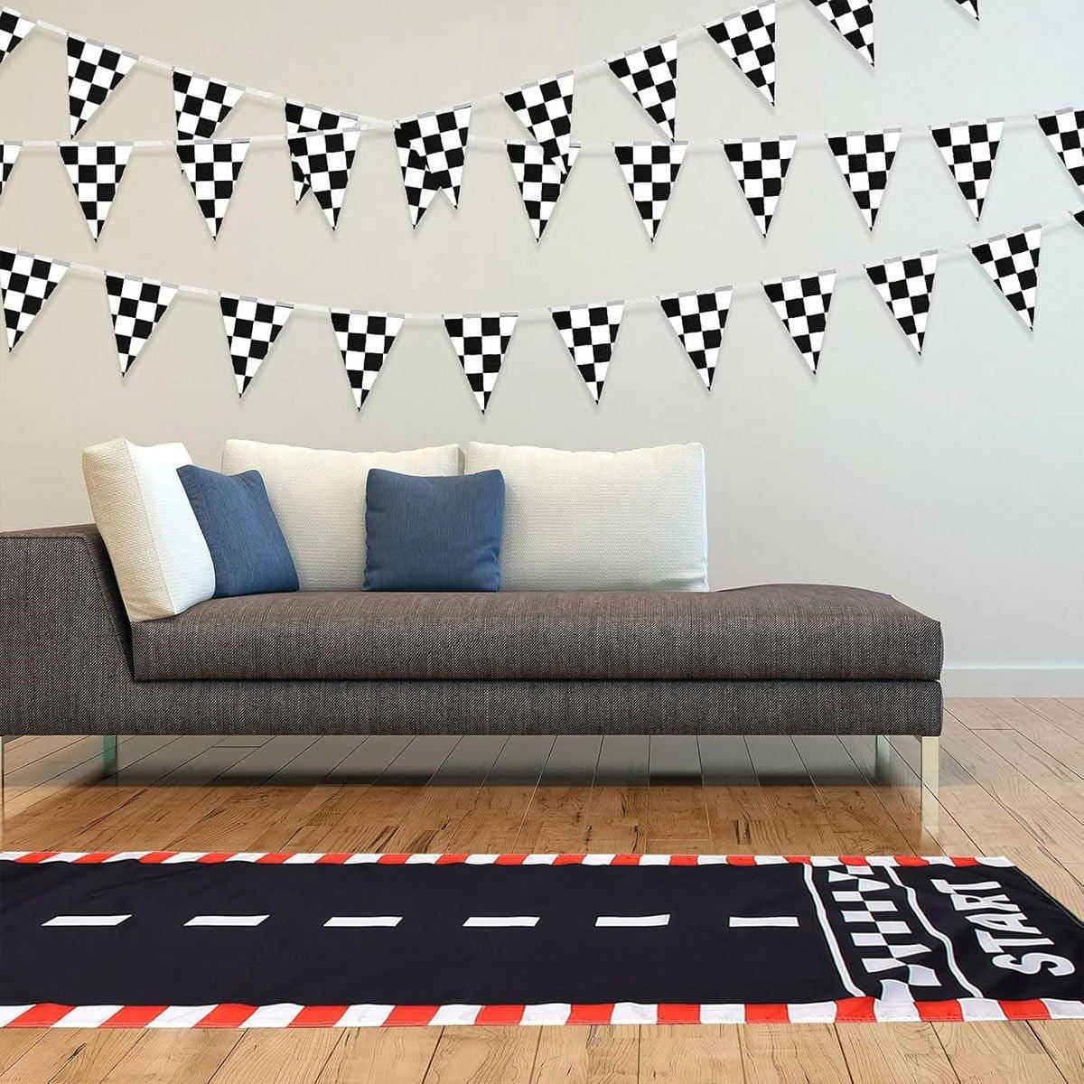 Black And White Party Decoration Background Cloth 4PCS