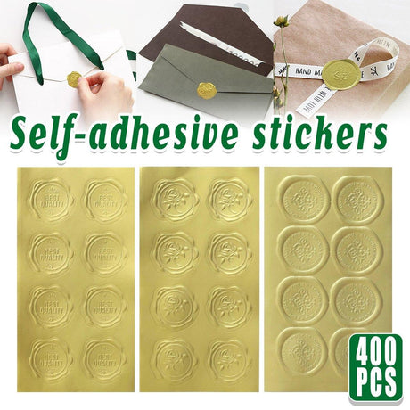 Self-Adhesive Golden Stickers for Packaging 400PCS