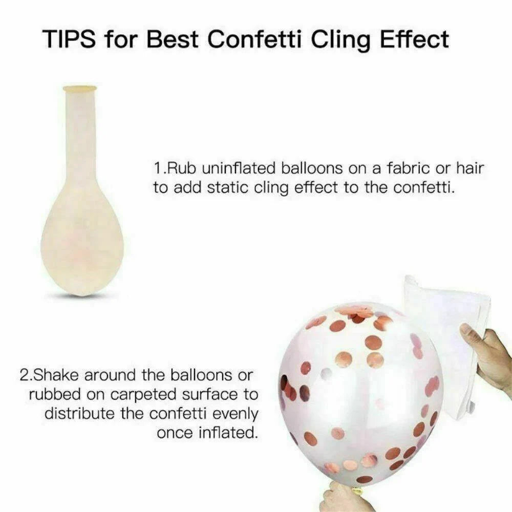 30cm Confetti Balloons Glitter Clear Latex 10PCS