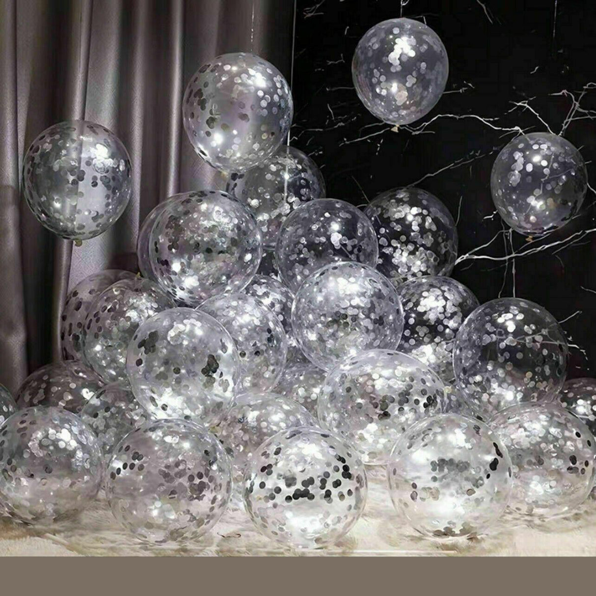 30cm Confetti Balloons Glitter Clear Latex 10PCS