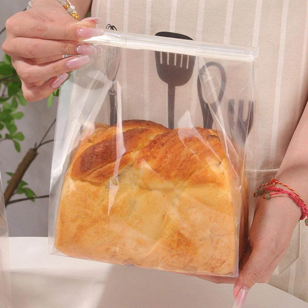 50PCS Resealable Clear Food Storage Bags
