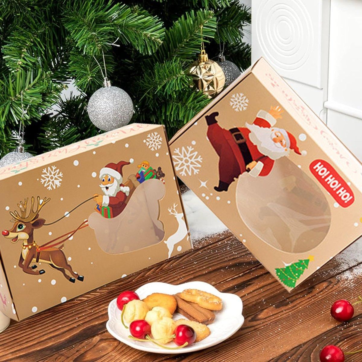 Christmas Candy Boxes with Window 12PCS