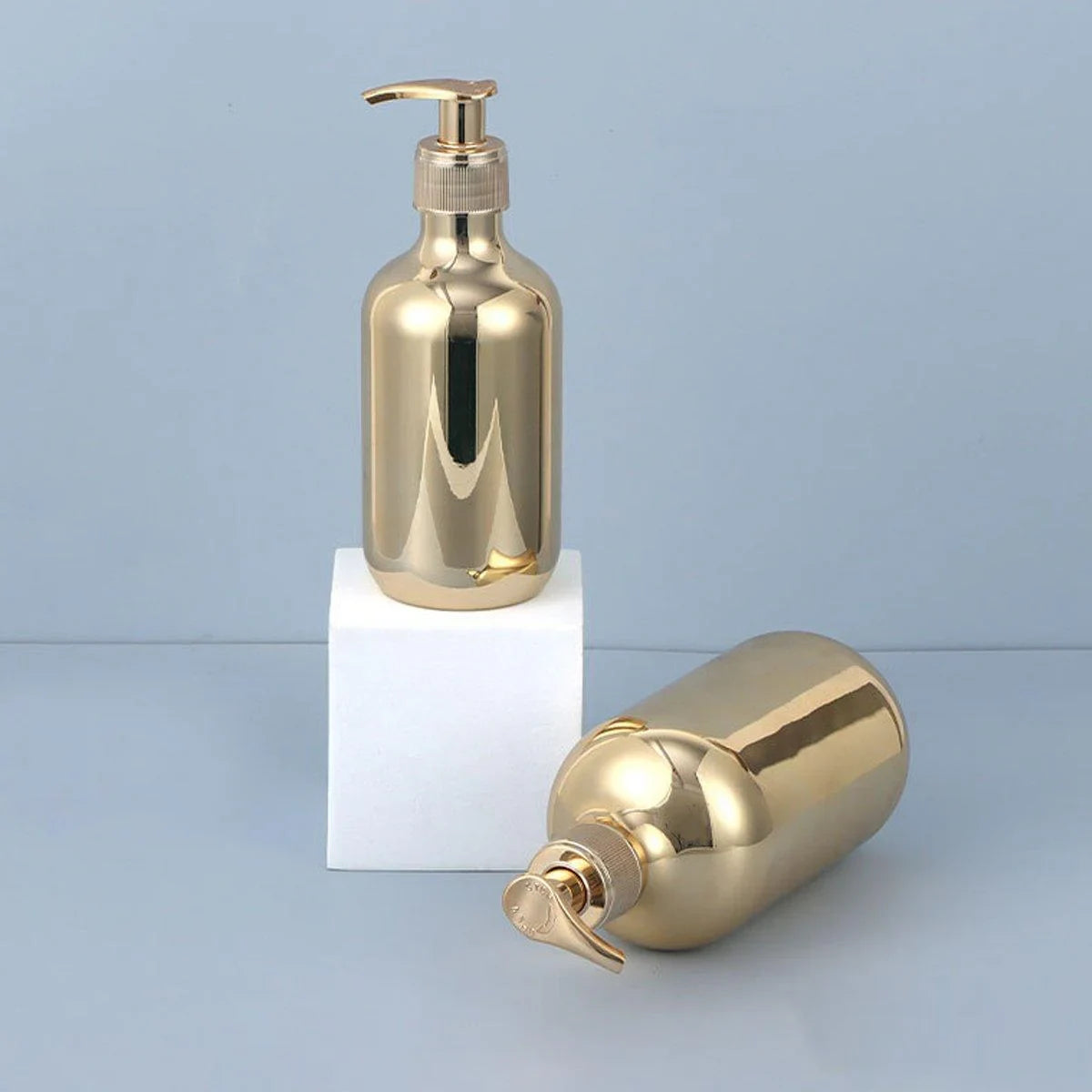 Pump Dispensing Bottle 5-Pack Silver and Gold 300ml/500ml