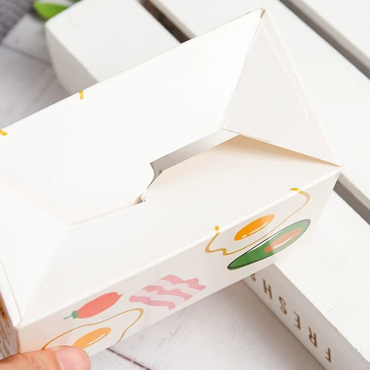 Paper Sandwich Boxes with Multicoloured Designs 100PCS