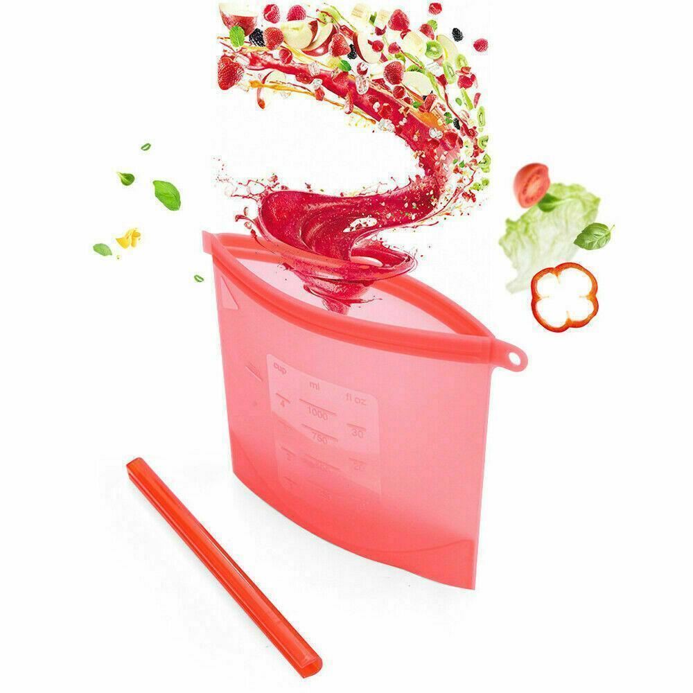 Reusable Silicone Food Storage Bags 500ml-1000ml