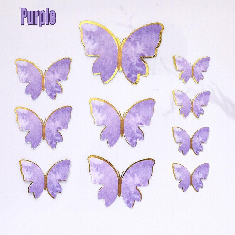 10PCS Butterfly Cake Toppers Happy Birthday