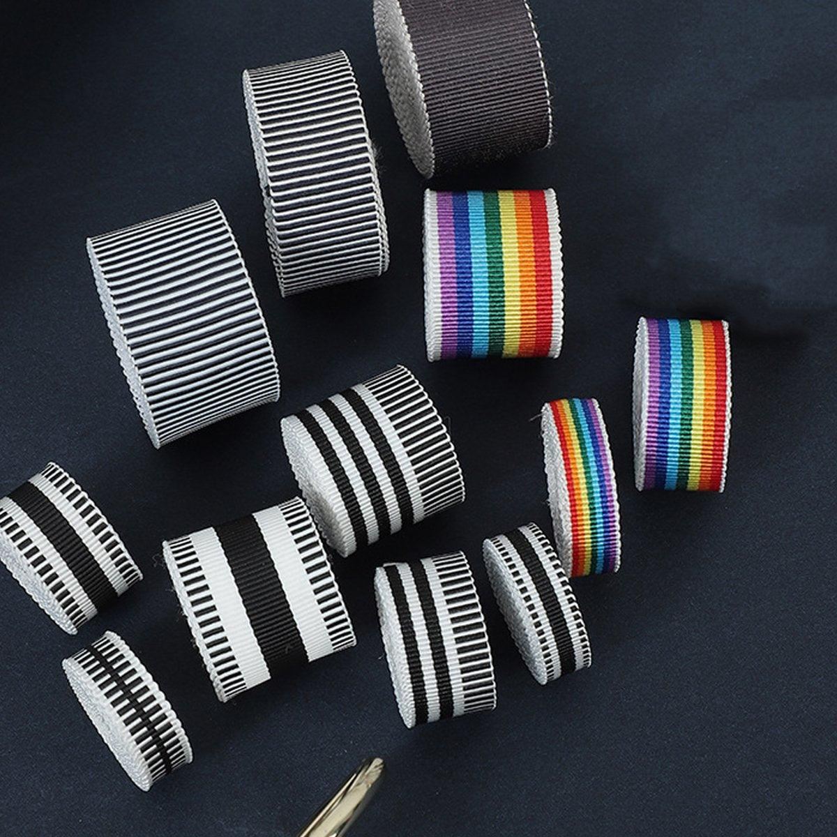 High-Density Fabric Stripe Ribbon 50 Yards