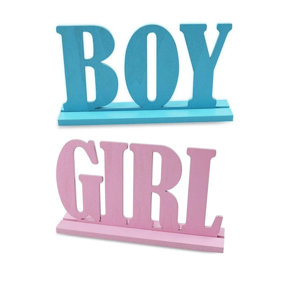 Wooden Party Decorations Blue/Pink 2PCS