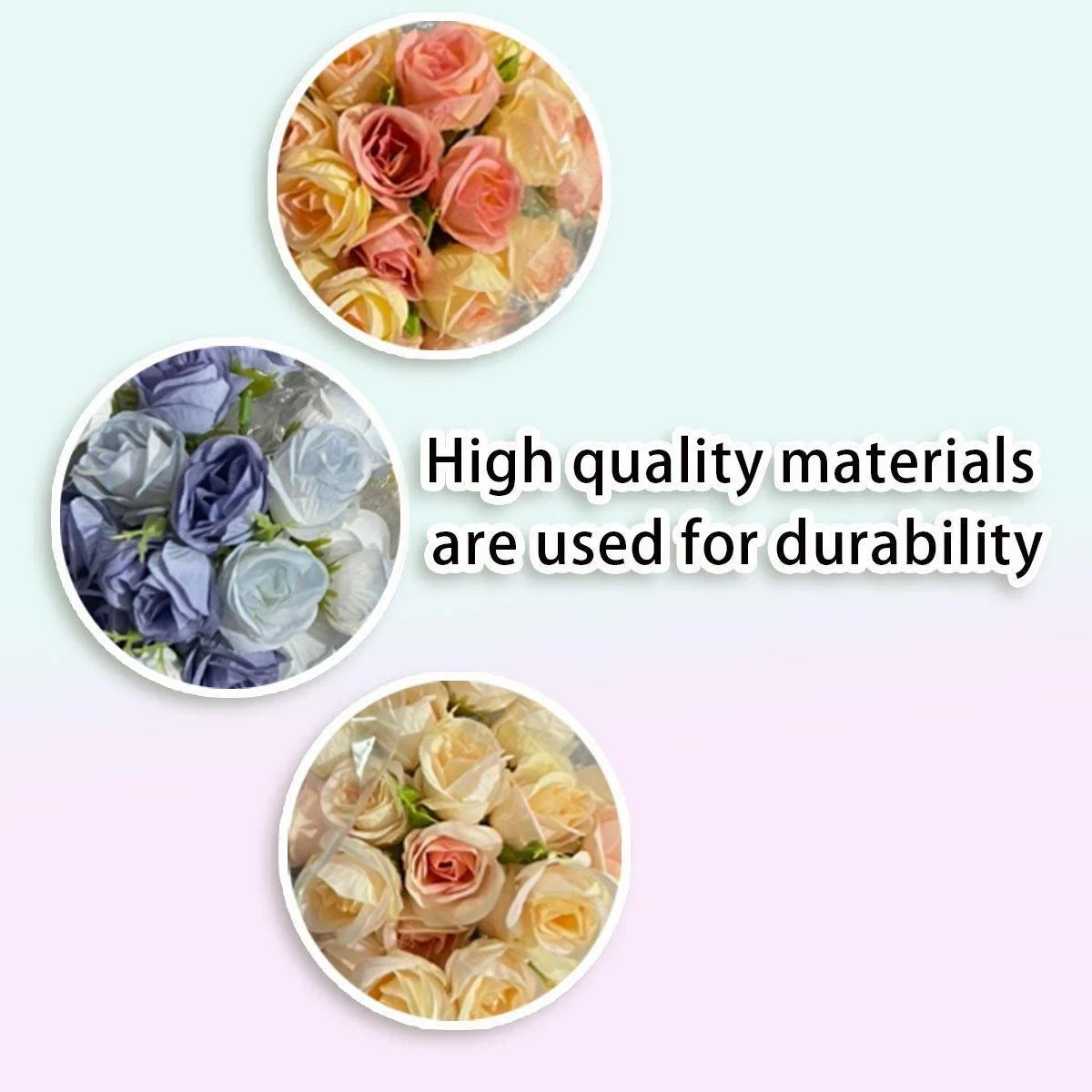 27 Head Broken Ice Blue Holding Flower Fake Flowers 2PCS