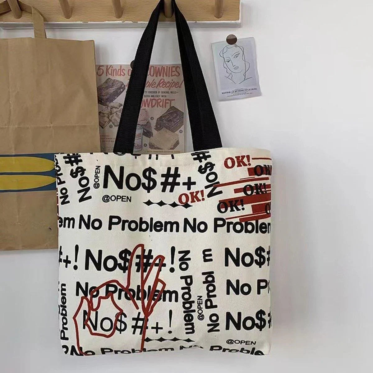 High-Quality Canvas Shoulder Bags 1PC