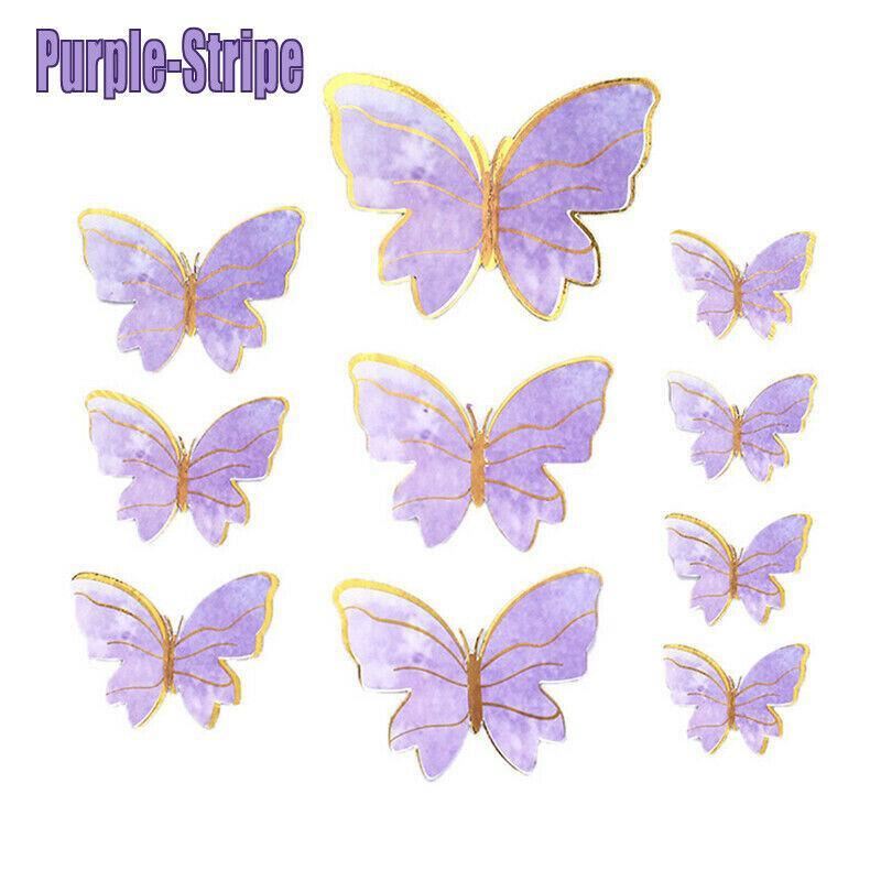 10PCS Butterfly Cake Toppers Happy Birthday