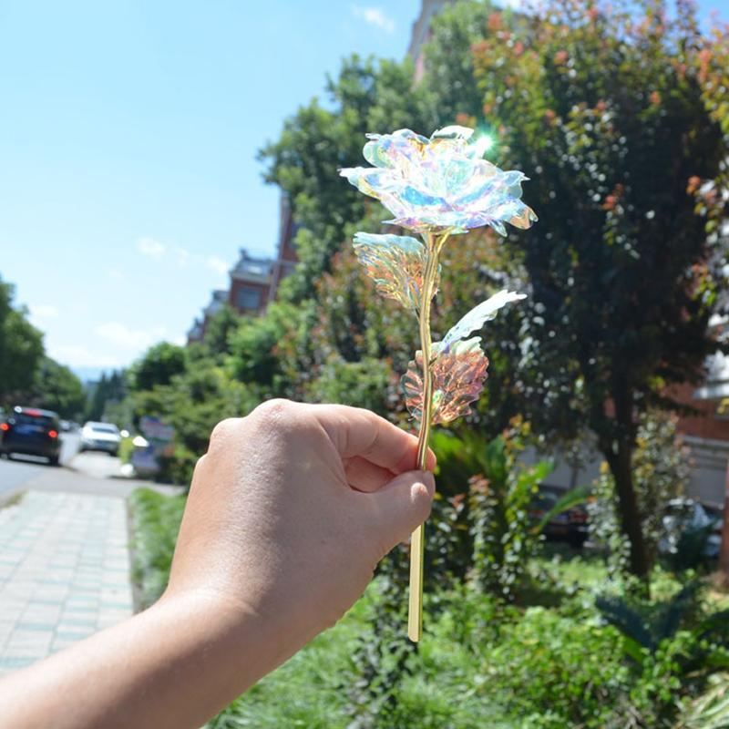 5PCS Luminous Rose Galaxy Crystal Flower