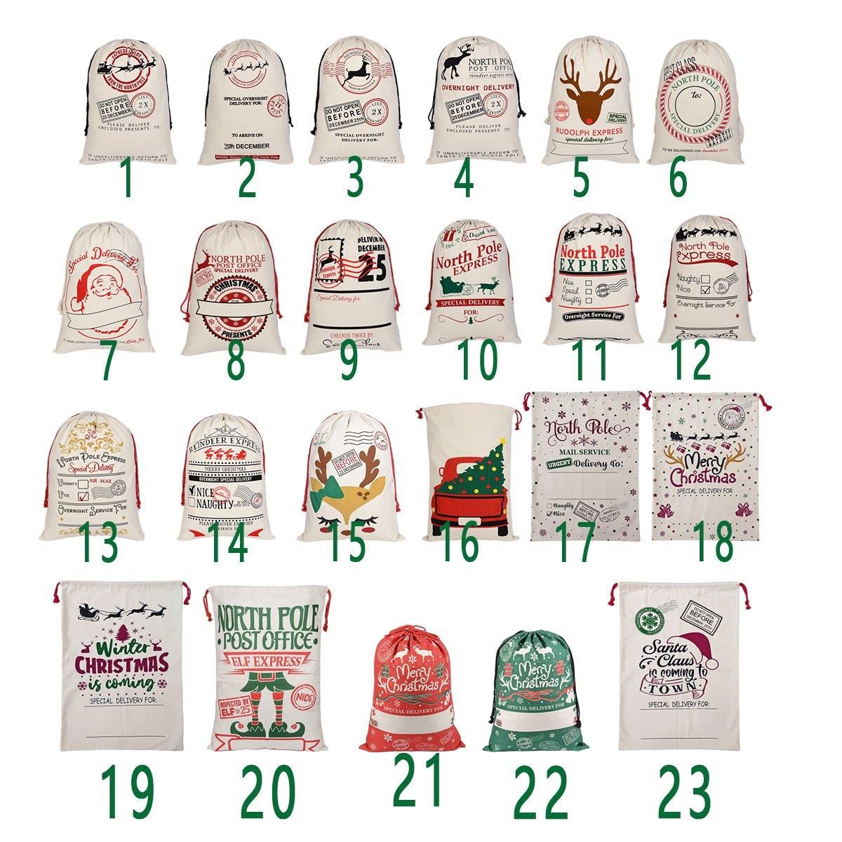 Large Christmas Santa Gift Sack Bag 23Styles 1PC