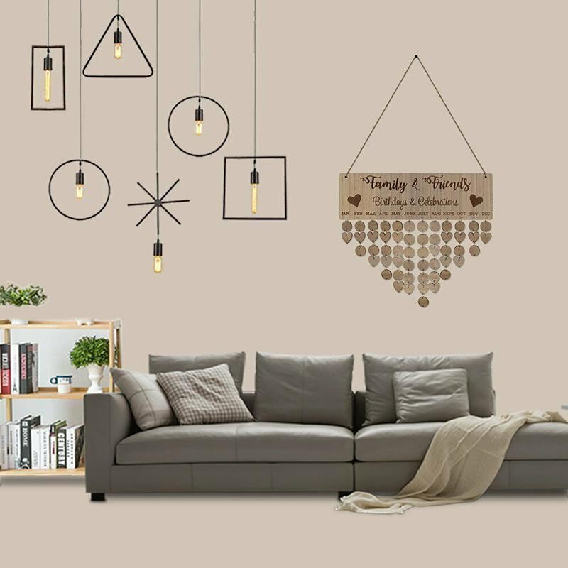 Wooden Hanging Calendar Board Perpetual 1Set